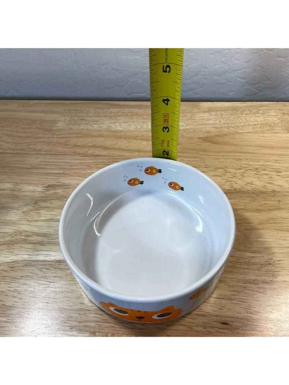 Whisker City Ceramic Cat Feeding Bowl Water Dish Kitty Fish Cute Colorful Blue